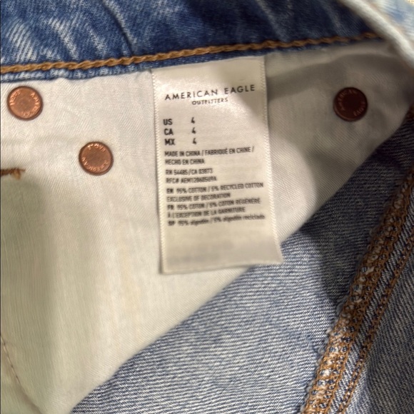 American Eagle Outfitters Blue Distressed Jean Shorts - Picture 5 of 6